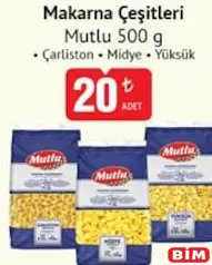 MUTLU MAKARNA ÇEŞİTLERİ 500 G fiyat ve kampanya bilgisi